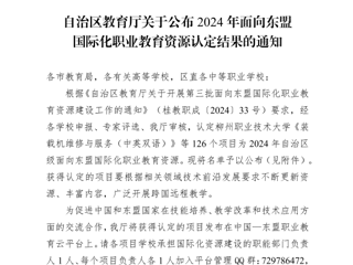 喜报！我校《数字影音后期制作》项目获认定为2024年面向东盟国际化职业教育资源